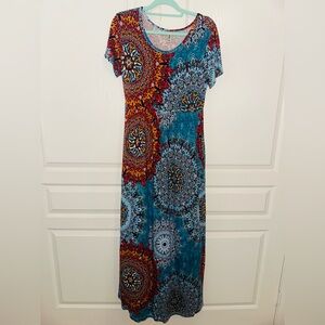 Grecerelle Colorful Mandala Maxi Dress size L